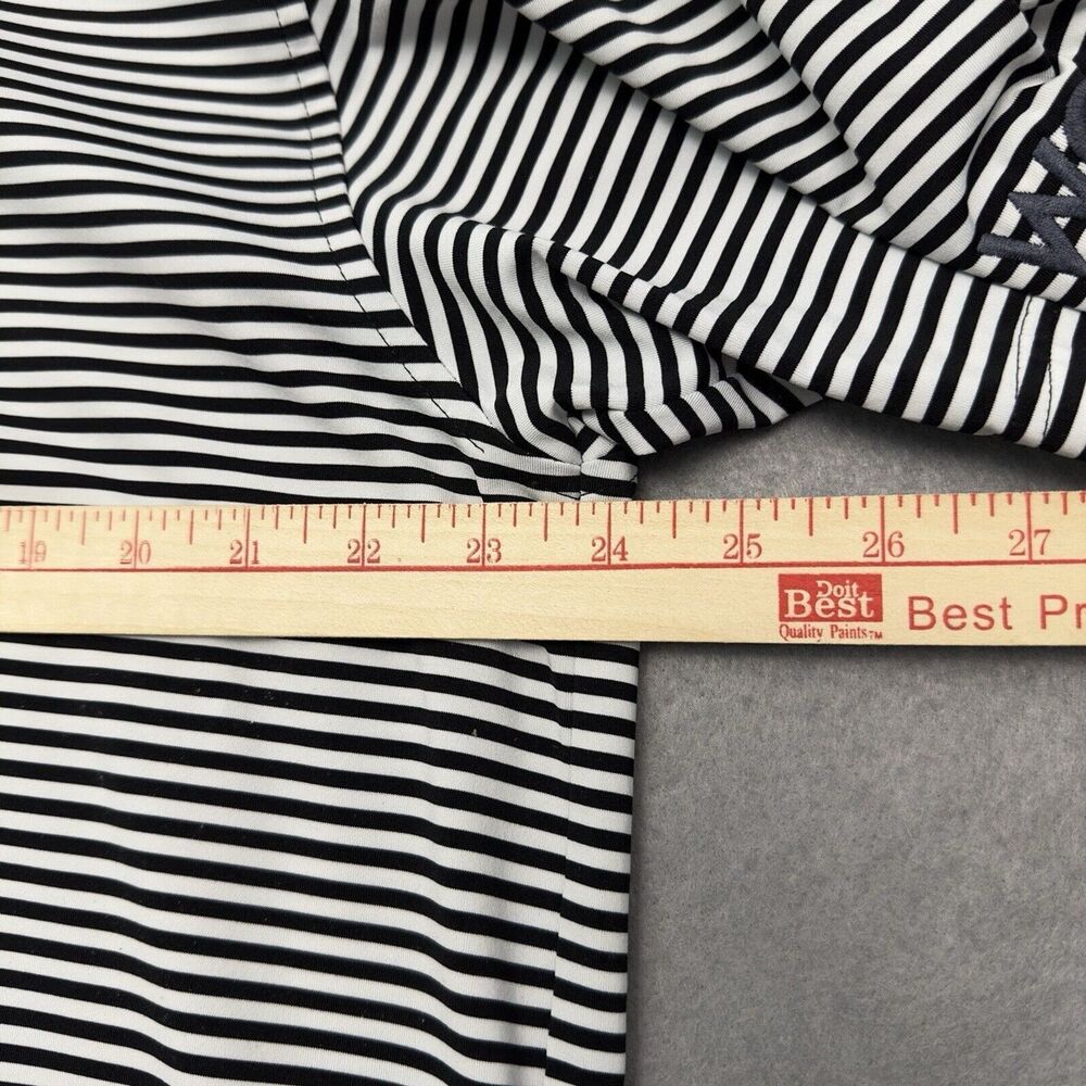 Peter Millar Summer Comfort Sz L Black White Striped Golf Performance Shirt - Picture 7 of 10